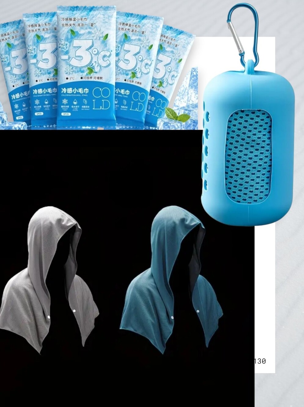 11pc Cooling Towels with Portable Container Lightweight Cooling Comfort
